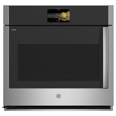 GE Profile 30" 5.0 Cu. Ft. Electric Smart Wall Oven with True European Convection with Direct Air & Self Clean with Steam Clean - Stainless Steel | PTS700LSNSS