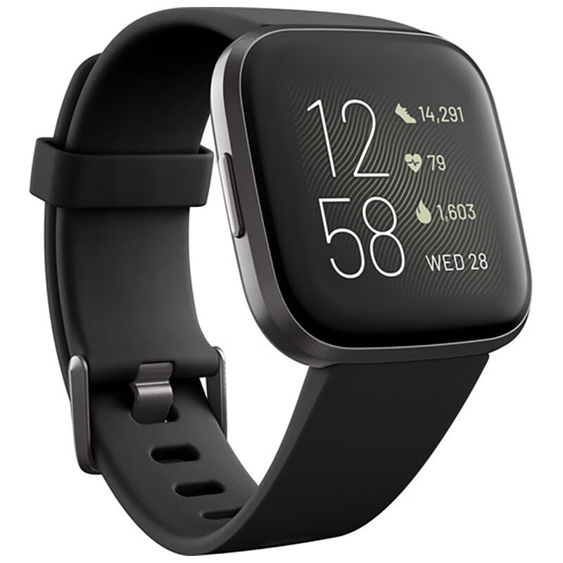 Fitbit Versa 2 Premium Health & Fitness Smartwatch - Black/Carbon Aluminum