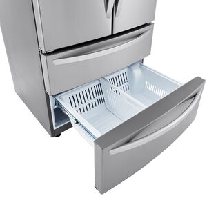 LG 36 in. 26.9 cu. ft. 4-Door French Door Refrigerator with Internal Water Dispenser - Stainless Steel, , hires