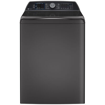GE Profile 28 in. 5.3 cu. ft. Smart Top Load Washer with Agitator, Smarter Wash Technology, FlexDispense & Sanitize with Oxi - Diamond Gray | PTW905BPTDG