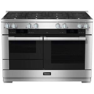 Miele 48 in. 4.7 cu. ft. Smart Convection Double Oven Freestanding LP Gas Dual Fuel Range with 8 Sealed Burners - Clean Touch Steel, , hires