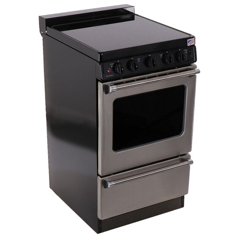 Premier 20 in. 2.4 cu. ft. Oven Freestanding Electric Range with 4  Smoothtop Burners - Stainless Steel
