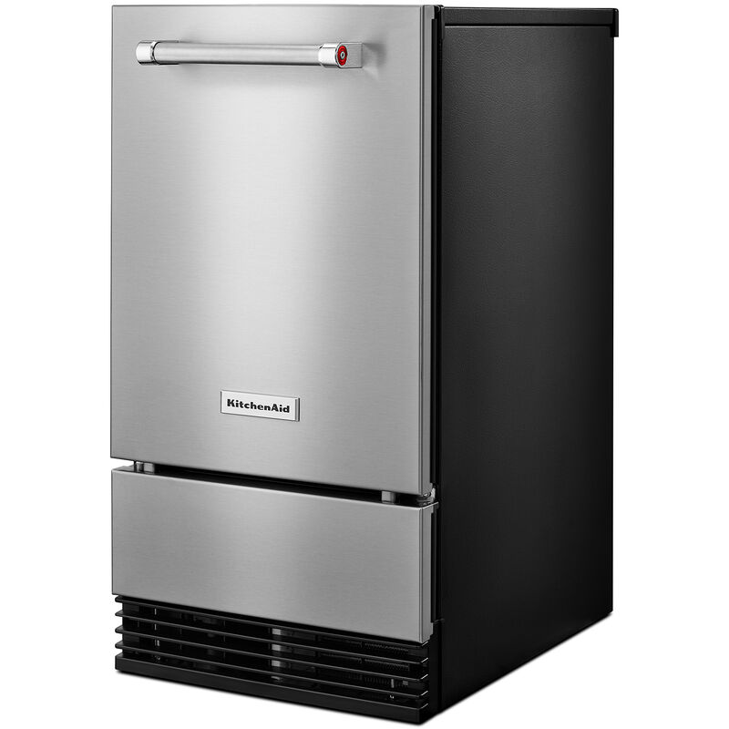 KitchenAid 22.8-lb Drop-down Door Built-In Cubed Ice Maker (Stainless Steel  with Printshield) in the Ice Makers department at