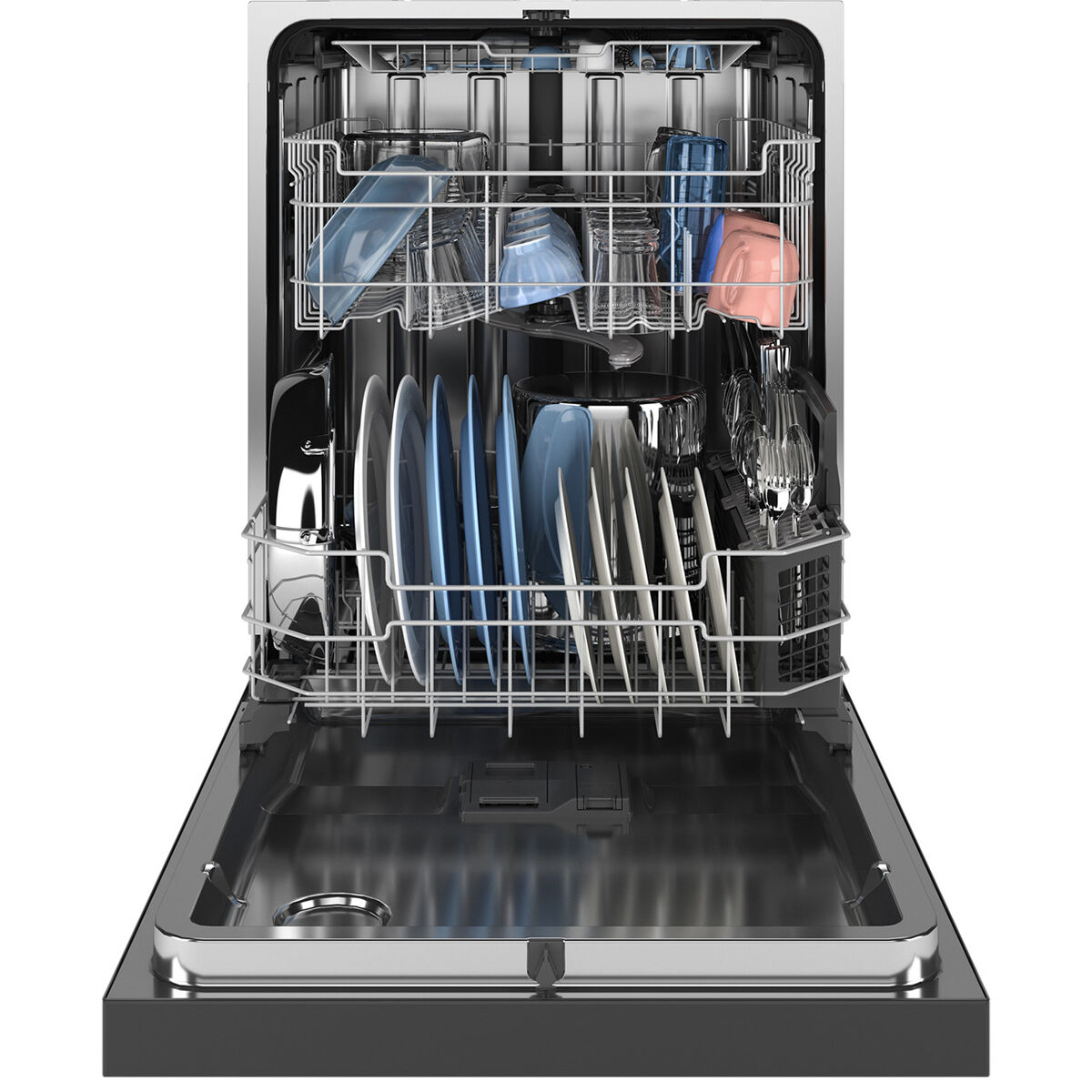 GE 24 in. Built-In Dishwasher with Front Control, 47 dBA Sound Level, 16  Place Settings, 5 Wash Cycles & Sanitize Cycle - Fingerprint Resistant 