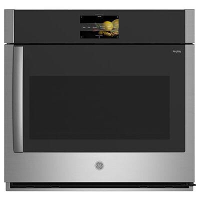 GE Profile 30" 5.0 Cu. Ft. Electric Smart Wall Oven with True European Convection with Direct Air & Self Clean with Steam Clean - Stainless Steel | PTS700RSNSS