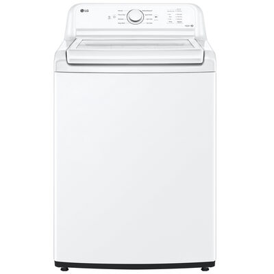 LG 27 in. 4.3 cu. ft. Top Load Washer with True Balance Anti-Vibration System & SlamProof Glass Lid - White | WT6100CW