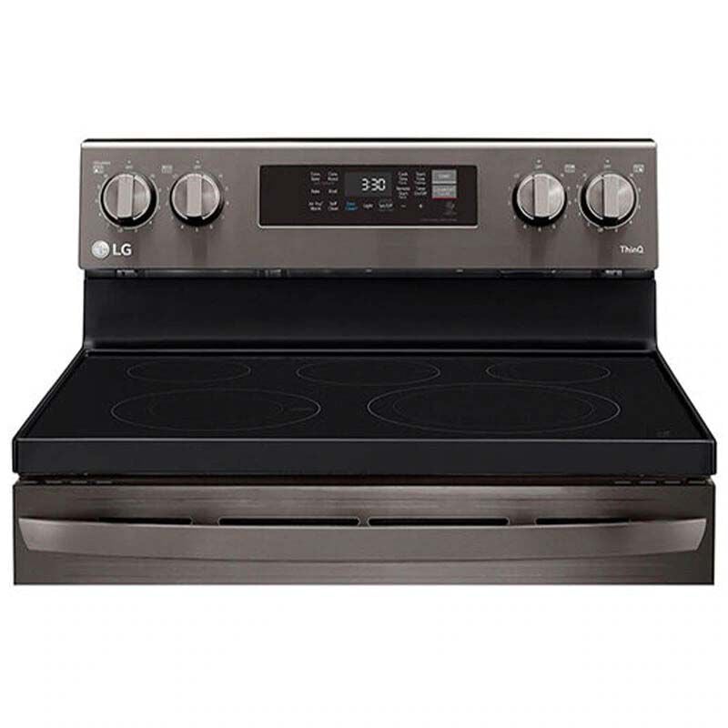 LG 30" Freestanding Electric Range with 5 Smoothtop Burners, 6.3 Cu. Ft. Single Oven with Air Fry & Storage Drawer - Black Stainless Steel, Black Stainless, hires