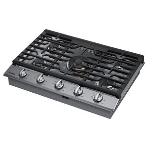 Samsung 30 in. 5-Burner Smart Natural Gas Cooktop with Bluetooth, Griddle, Simmer Burner & Power Burner - Stainless Steel, Stainless Steel, hires