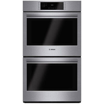 Bosch 800 Series 30" 9.2 Cu. Ft. Electric Double Wall Oven with True European Convection & Self Clean - Stainless Steel | HBL8651UC
