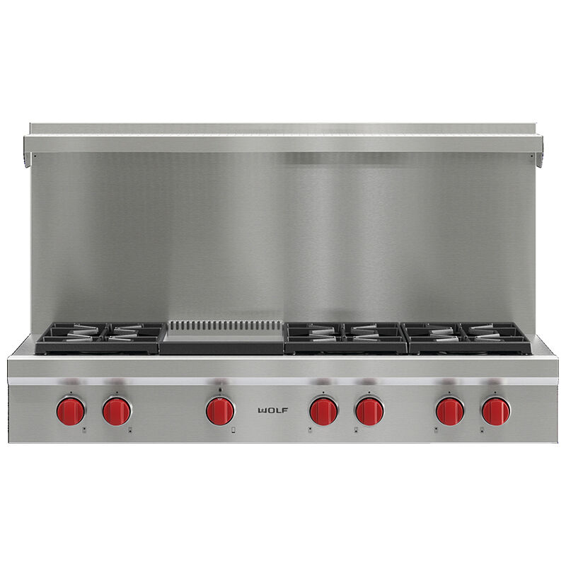 Wolf ASA48 48'' Countertop Gas Griddle with Mechanical Controls - 108,000  BTU