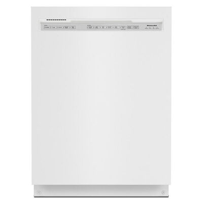 KitchenAid 24 in.Built-In Dishwasher with Front Control, 39 dBA Sound Level, 13 Place Settings, 5 Wash Cycles & Sanitize Cycle - White | KDFE204KWH