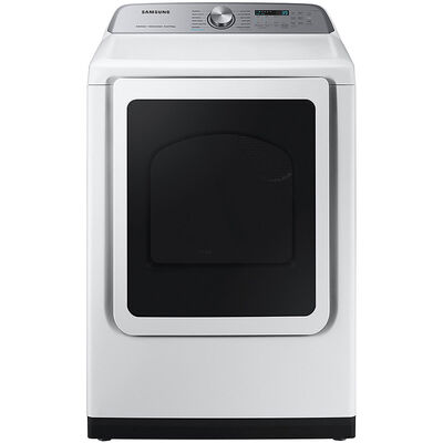Samsung 27 in. 7.4 cu. ft. Smart Gas Dryer with Sanitize+, Steam Cycle & Sensor Dry - White | DVG52A5500W