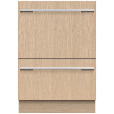 Fisher & Paykel Series 9 Integrated 24 in. Top Control Double Dishwasher Drawer with 43 dBA, 14 Place Settings & 15 Wash Cycles - Custom Panel Ready | DD24DHTI9N