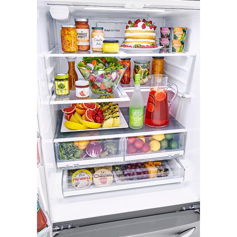 LG 33 in. 24.2 cu. ft. Smart French Door Refrigerator with External Ice ...