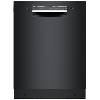 Bosch 300 Series 24 in. Smart Built-In Dishwasher with Front Control, 46 dBA Sound Level, 13 Place Settings, 5 Wash Cycles & Sanitize Cycle - Black | SGE53C56UC