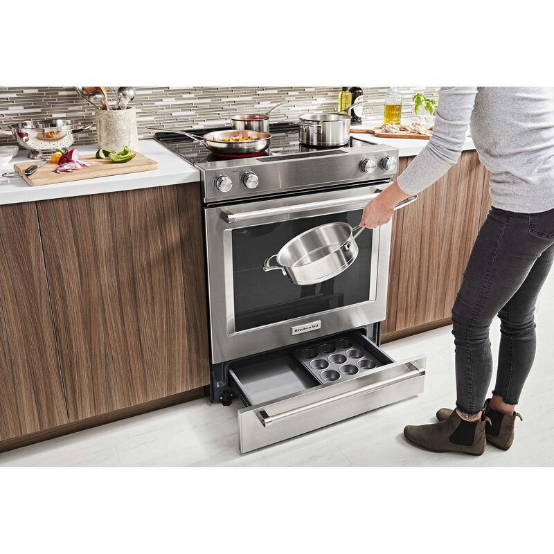 KITCHENAID 30'' 4-Element Induction Slide-In Convection Range with