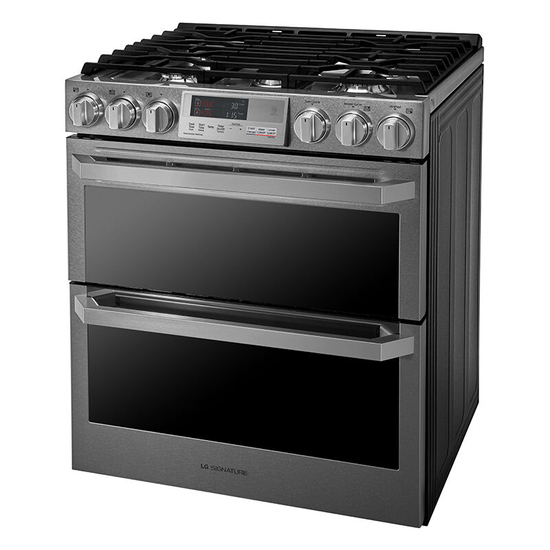 LG Signature 30 in. 7.3 cu. ft. Smart Convection Double Oven Slide-In Dual  Fuel Range with 5 Sealed Burners & Griddle - Stainless Steel