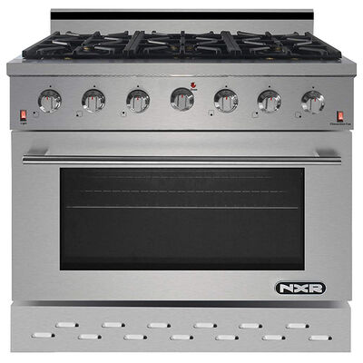 NXR 36 in. 5.5 cu. ft. Convection Oven Freestanding Gas Range with 6 Sealed Burners - Stainless Steel | SC3611