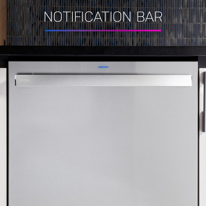 GE Profile 24 in. Top Control Smart Dishwasher with 39 dBA, 3rd Rack & Microban Antimicrobial Technology - Fingerprint Resistant Stainless, , hires