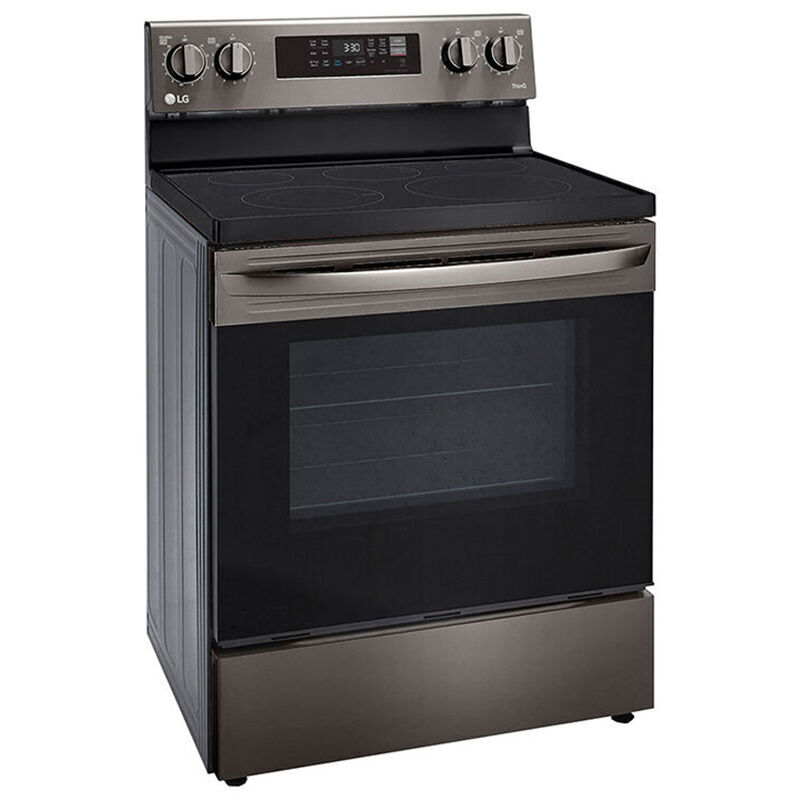 LG 30" Freestanding Electric Range with 5 Smoothtop Burners, 6.3 Cu. Ft. Single Oven with Air Fry & Storage Drawer - Black Stainless Steel, Black Stainless, hires