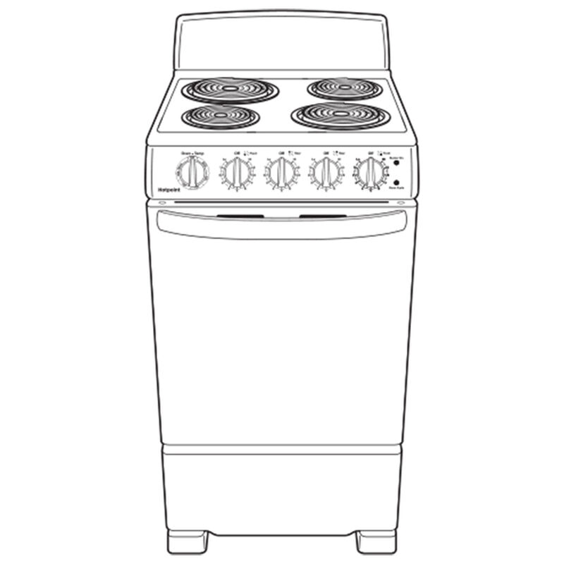 Hotpoint 20-inch Freestanding Electric Range RAS200DMWW