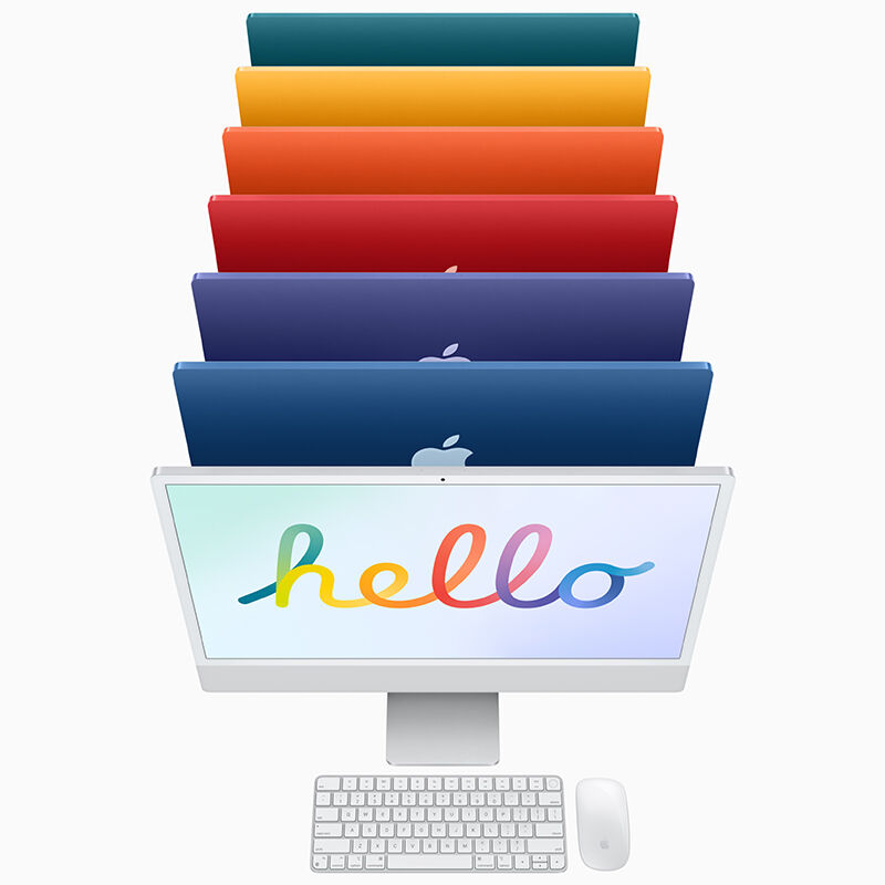 Apple iMac 24inch (Mid 2021) with Apple M1, 4.5K Retina Display, 8GB RAM,  256GB SSD, Apple 8-core GPU, MacOS Big Sur - Blue