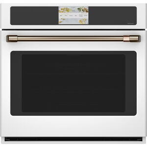 Cafe Professional Series 29" 5.0 Cu Ft. Electric Wall Oven with True European Convection with Direct Air & Self Clean - Matte White, Matte White, hires