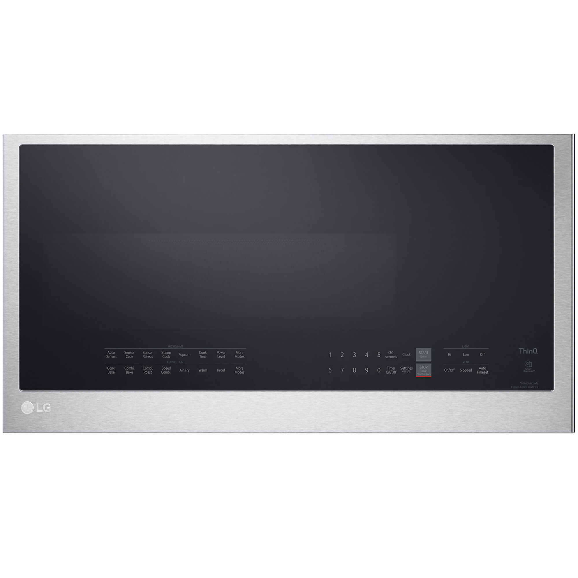 LG 30 in. 1.7 cu. ft. Over-the-Range Microwave with 10 Power Levels, 300  CFM & Sensor Cooking Controls - Print Proof Stainless Steel