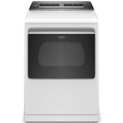 Whirlpool 27 in. 7.4 cu. ft. Top Loading Electric Dryer with 36 Dryer Programs,7 Dry Options, Sanitize Cycle, Wrinkle Care & Sensor Dry - White | WED8127LW