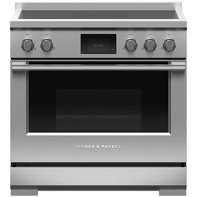 Fisher & Paykel Series 9 Classic 36 in. 4.8 cu. ft. Smart Convection Oven Freestanding Electric Range with 5 Induction Zones - Stainless Steel | RIV3365