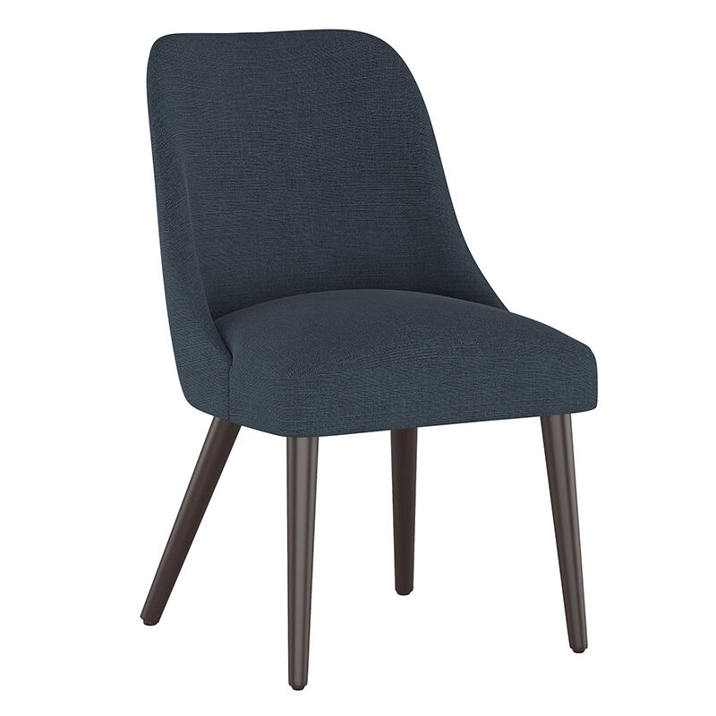 navy linen dining chair