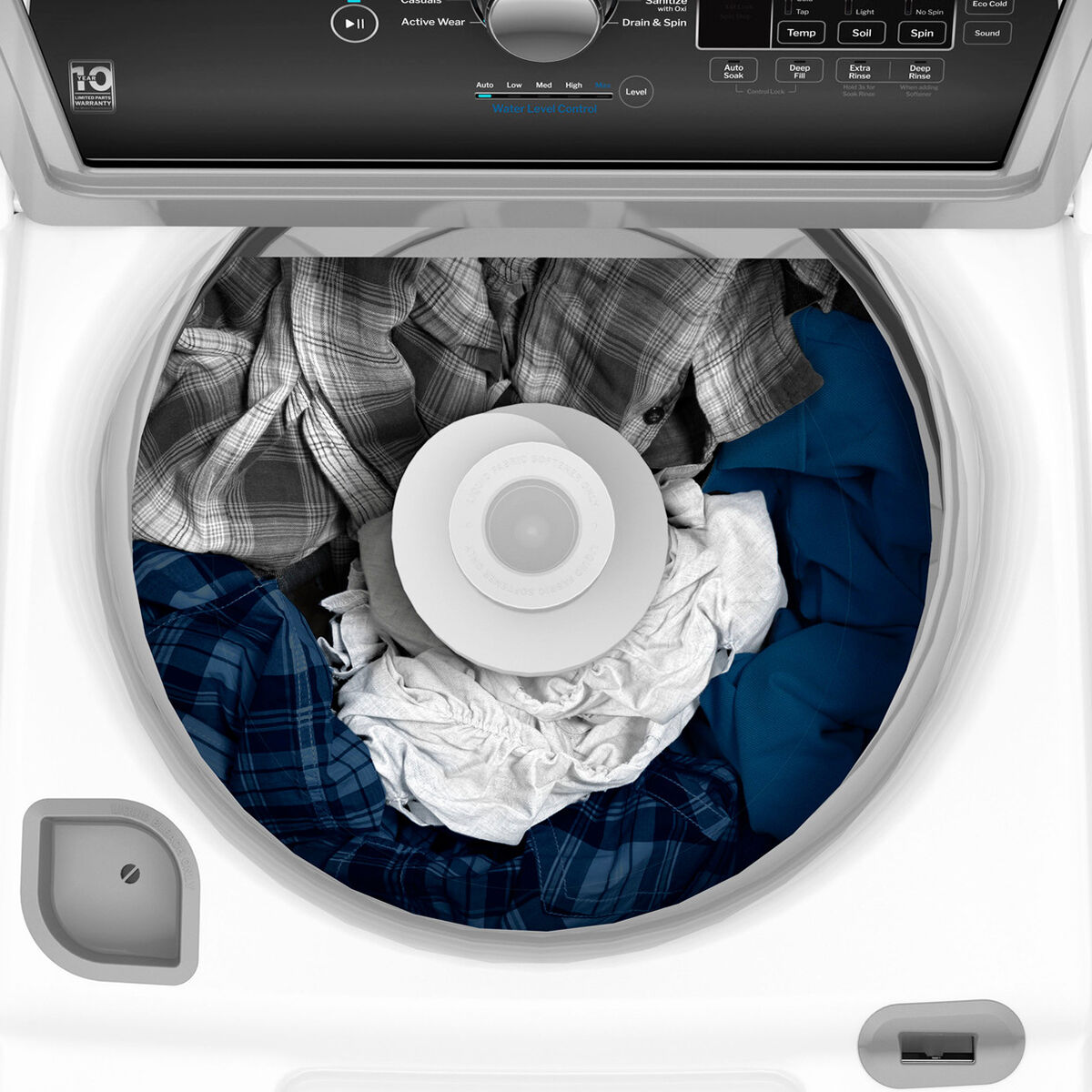 GE 27 in. 4.5 cu. ft. Top Load Washer with Agitator & Sanitize with Oxi -  White