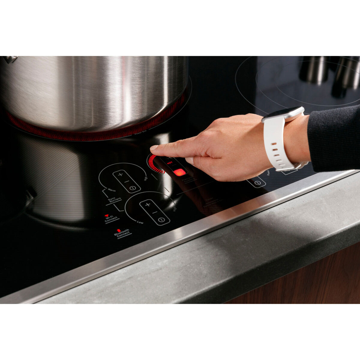 GE Profile 36 in. 5-Burner Smart Electric Cooktop with Power Burner - Black