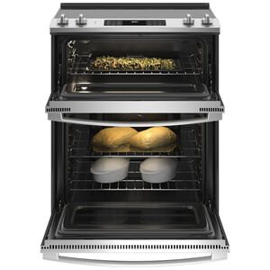 GE 30 in. 6.6 cu. ft. Air Fry Convection Double Oven Slide-In Electric Range with 5 Smoothtop Burners - Stainless Steel, , hires