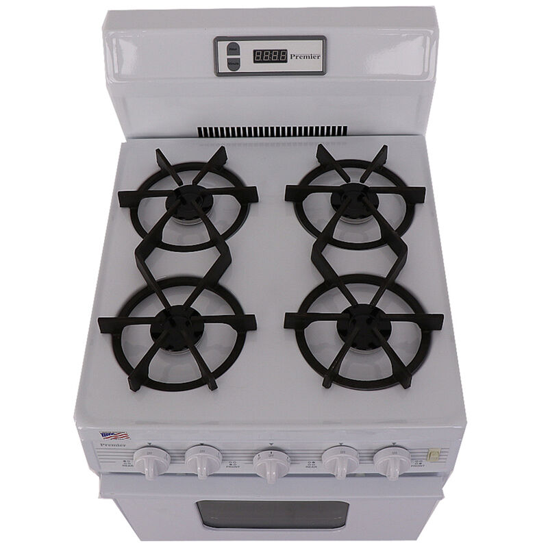 Holiday 20-in 4 Burners 2.4-cu ft Freestanding Natural Gas Range (White) in  the Single Oven Gas Ranges department at