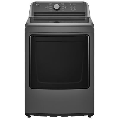 LG 27 in. 7.3 cu. ft. Electric Dryer with FlowSense Duct Clogging Indicator, LoDecibel Quiet Operation & Sensor Dry - Monochrome Gray | DLE6100M