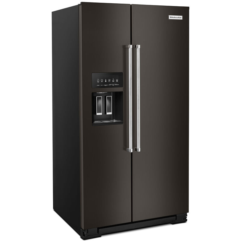 KitchenAid 24.8-cu ft Side-by-Side Refrigerator with Ice Maker (Black  Stainless with Printshield Finish) ENERGY STAR in the Side-by-Side  Refrigerators department at