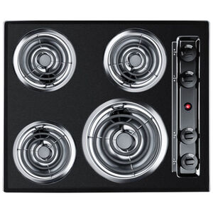 Summit 24 in. Electric Cooktop with 4 Coil Burners - Black, , hires