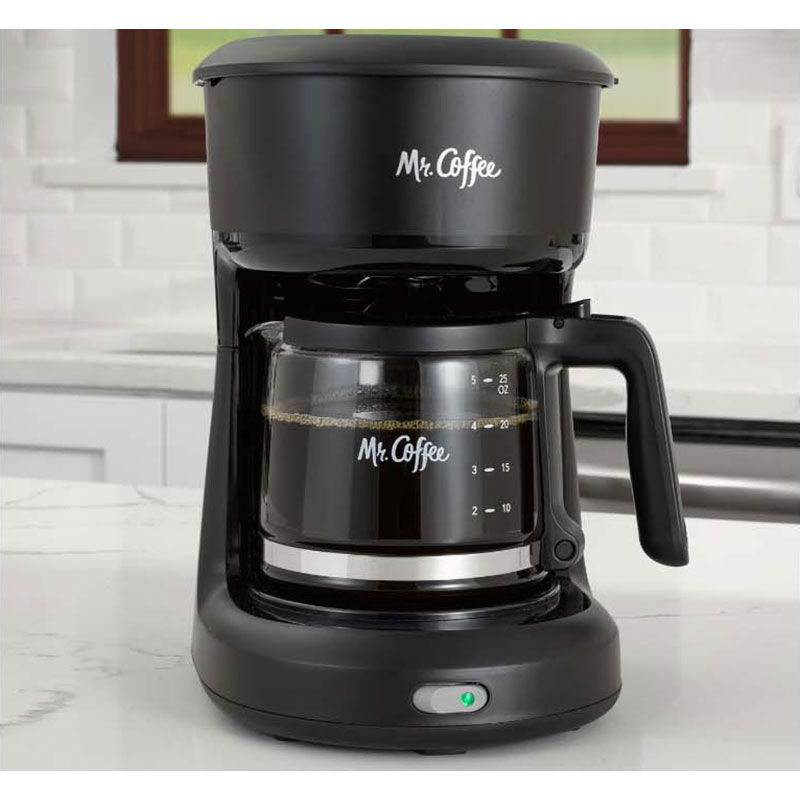 Mr. Coffee® 5-Cup Programmable Coffee Maker, 25 oz. Mini Brew, Brew Now or  Later, with Water Filtration and Nylon Filter