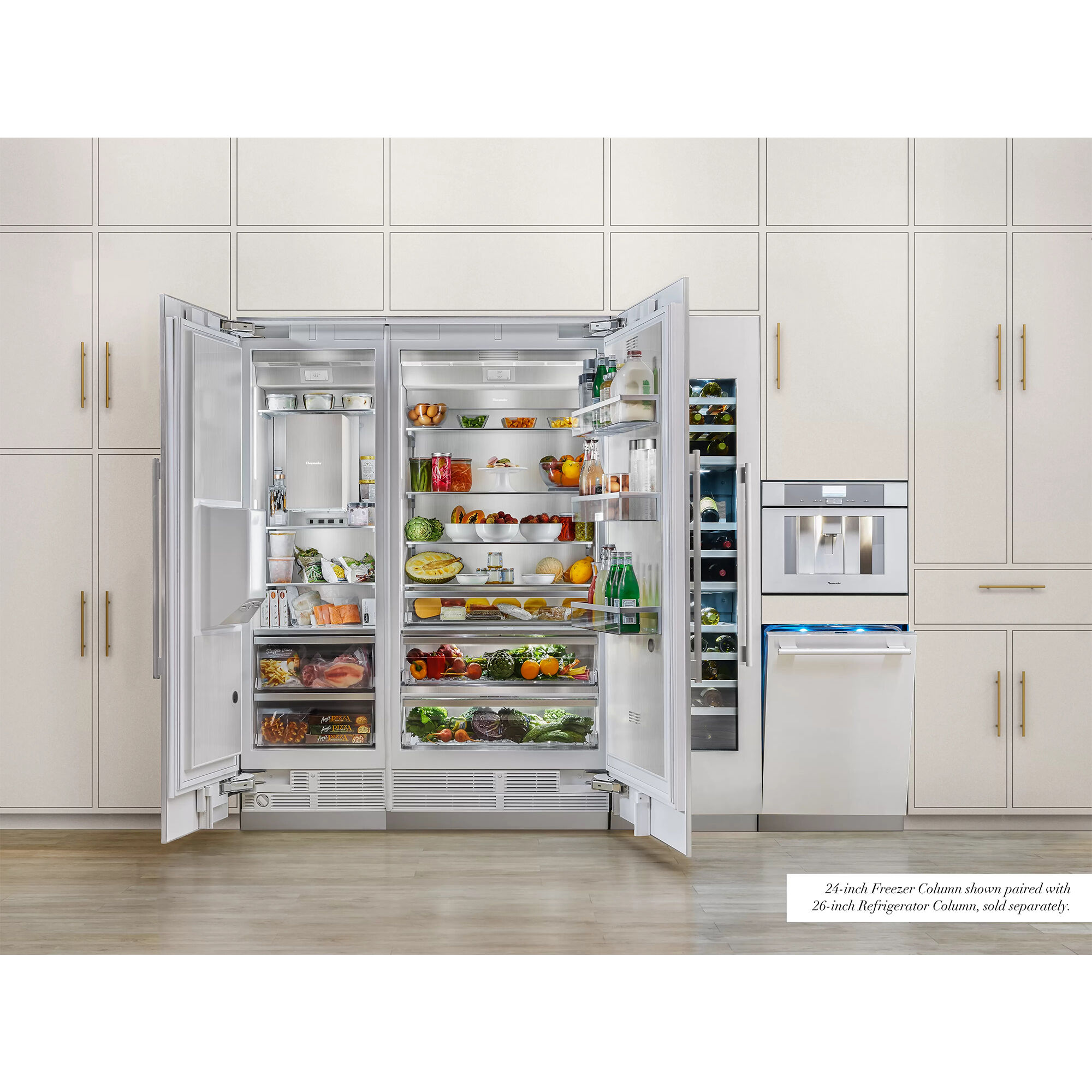 Built in upright deals freezer