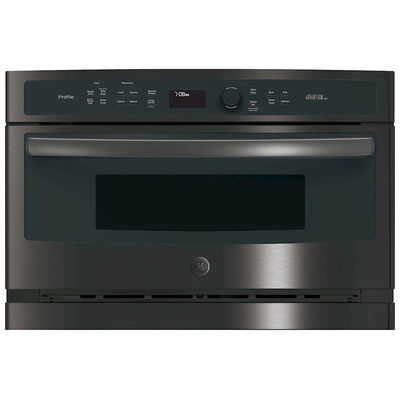GE Profile Series 30" 1.7 Cu. Ft. Electric Wall Oven with Standard Convection & Self Clean - Fingerprint resistant Black Stainless | PSB9120BLTS