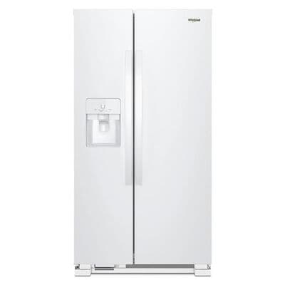 Whirlpool 36 in. 24.5 cu. ft. Side-by-Side Refrigerator with External Ice & Water Dispenser- White | WRS325SDHW