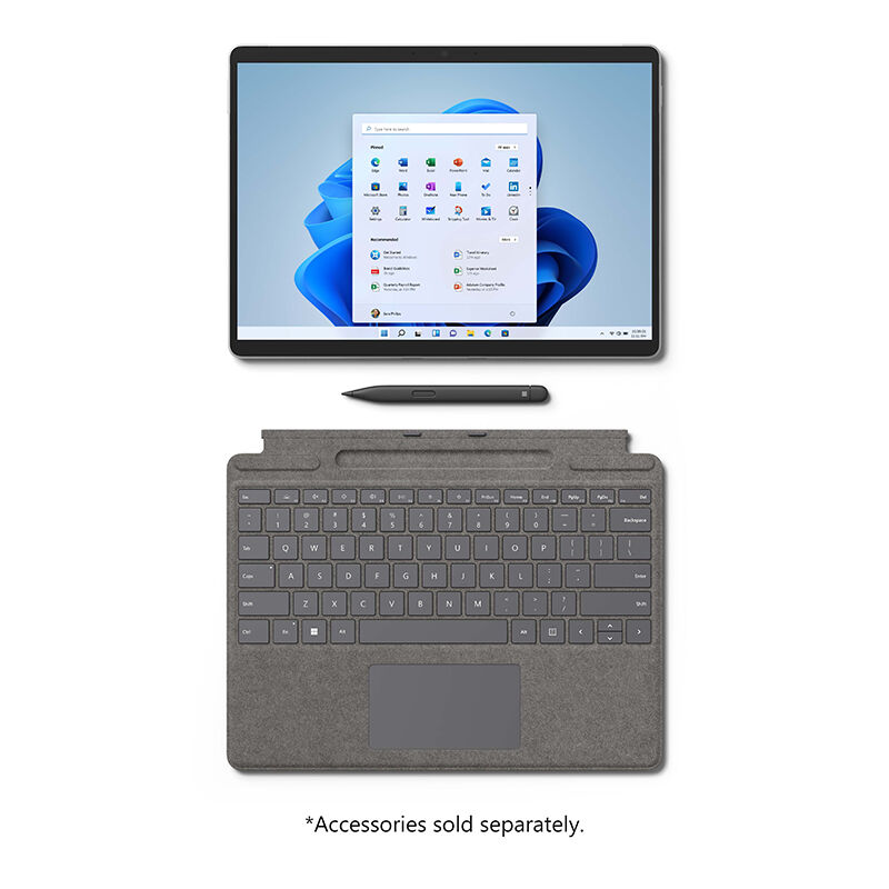 Microsoft Surface Pro 8 w/ Quad Core i5 2.6GHz, 8GB RAM, 128GB SSD and Iris  X Graphics - Platinum - (Device Only)