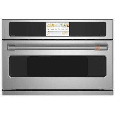Cafe 30" 1.7 Cu. Ft. Electric Smart Wall Oven with True European Convection & Steam Clean - Stainless Steel | CSB923P2NS1