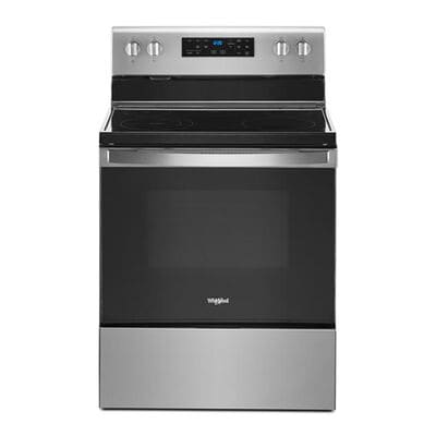 Whirlpool 30 in. 5.3 cu. ft. Oven Freestanding Electric Range with 5 Smoothtop Burners - Stainless Steel | WFE525S0JZ