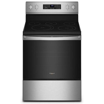 Whirlpool 30 in. 5.3 cu. ft. Air Fry Convection Oven Freestanding Electric Range with 5 Smoothtop Burners - Stainless Steel | WFE550S0LZ