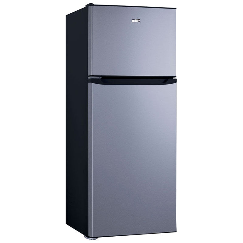 Galanz 10-cu ft Counter-depth Top-Freezer Refrigerator (Stainless Steel  Look) in the Top-Freezer Refrigerators department at