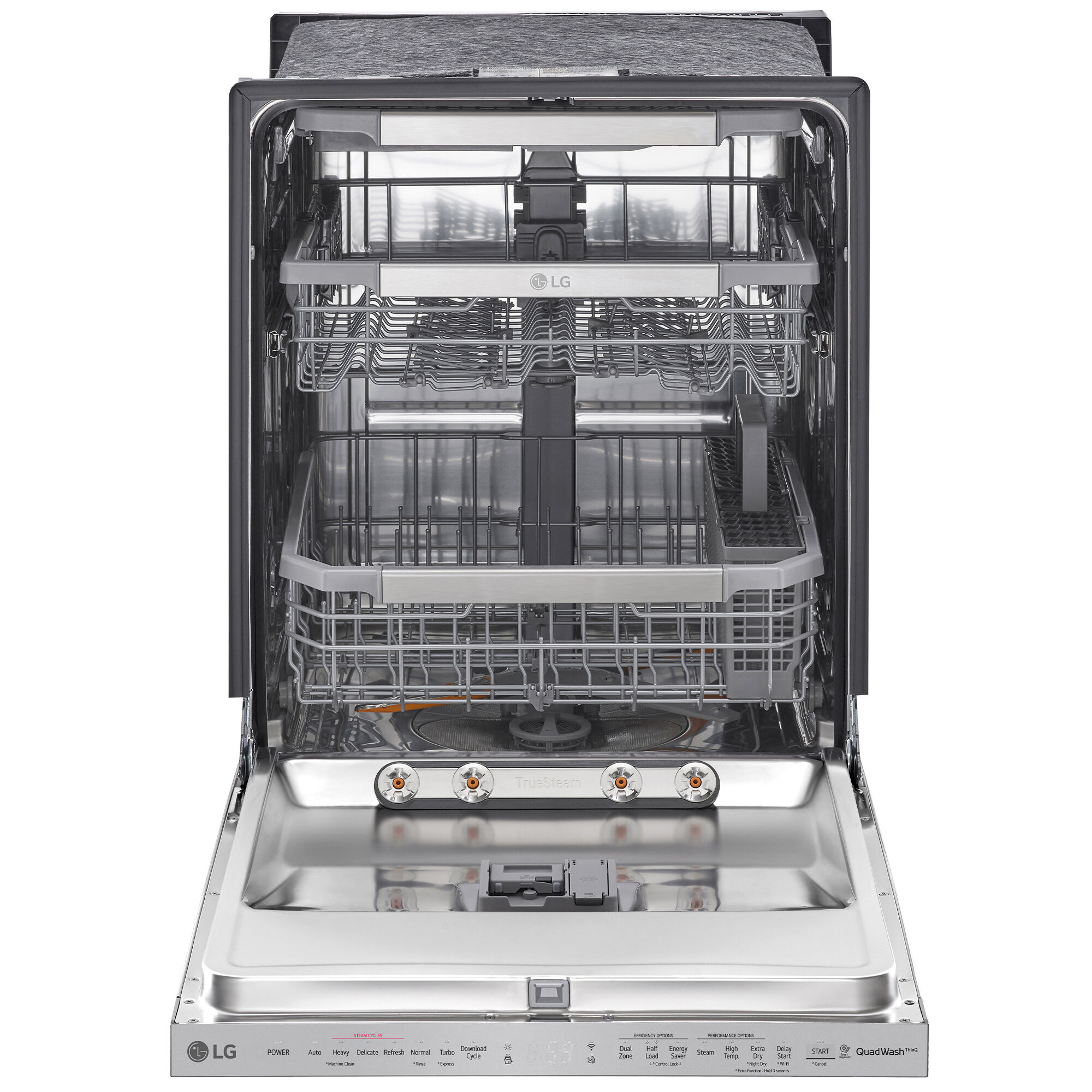 LG 24 in. Smart Built-In Dishwasher with Top Control, 44 dBA Sound Level,  15 Place Settings & 10 Wash Cycles - PrintProof Stainless Steel