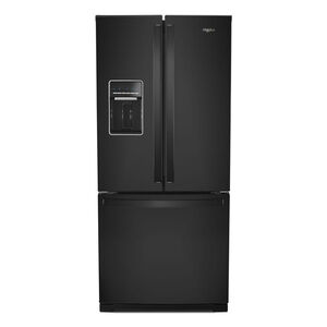 Whirlpool 30 in. 19.7 cu. ft. French Door Refrigerator with Ice & Water Dispenser - Black, Black, hires
