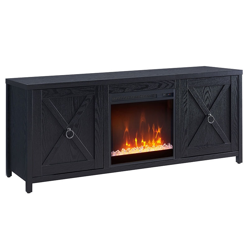 Crystal tv deals stand with fireplace